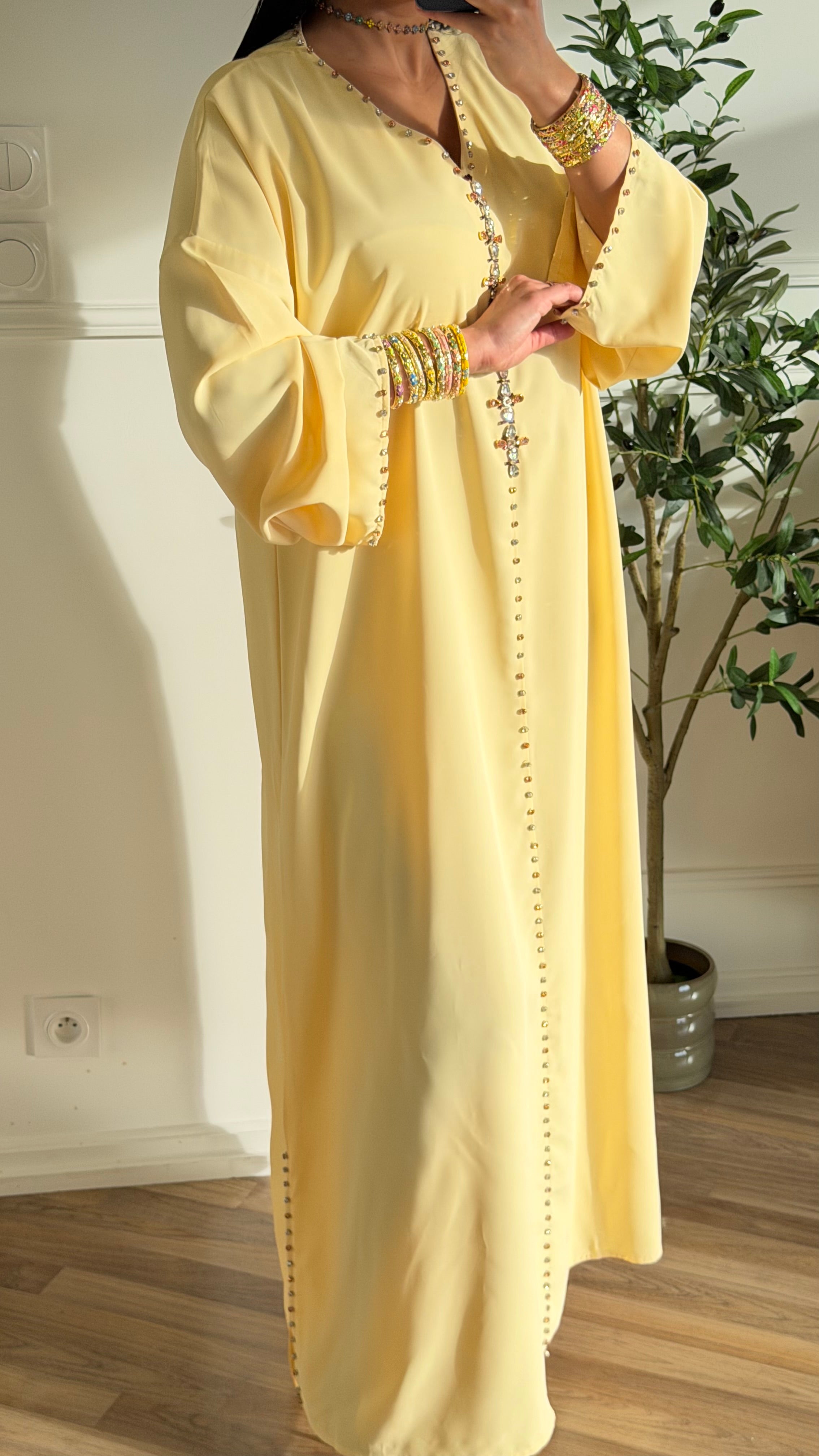 ABAYA JAUNE BEURRE