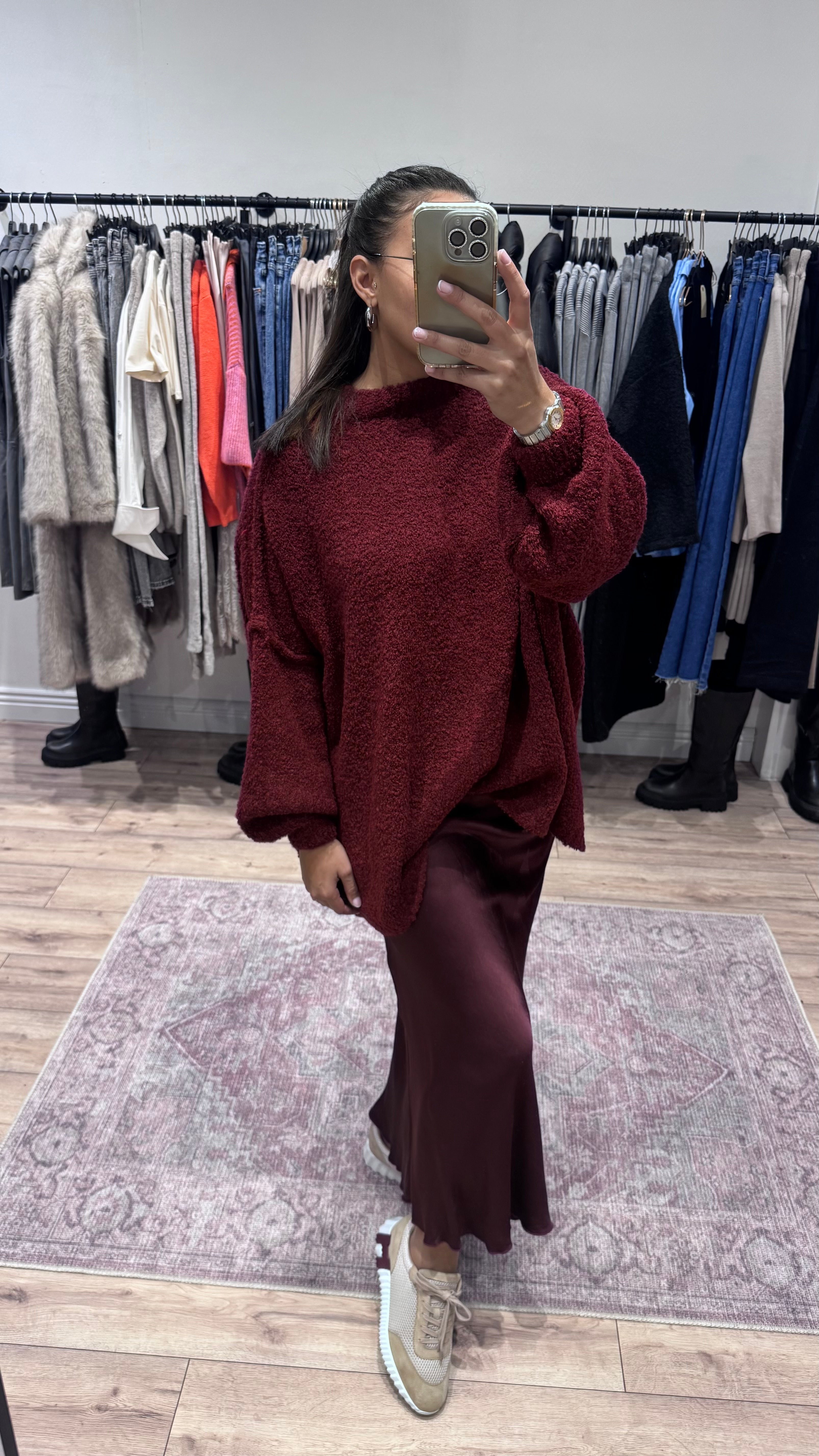 PULL EN LAINE BORDEAUX