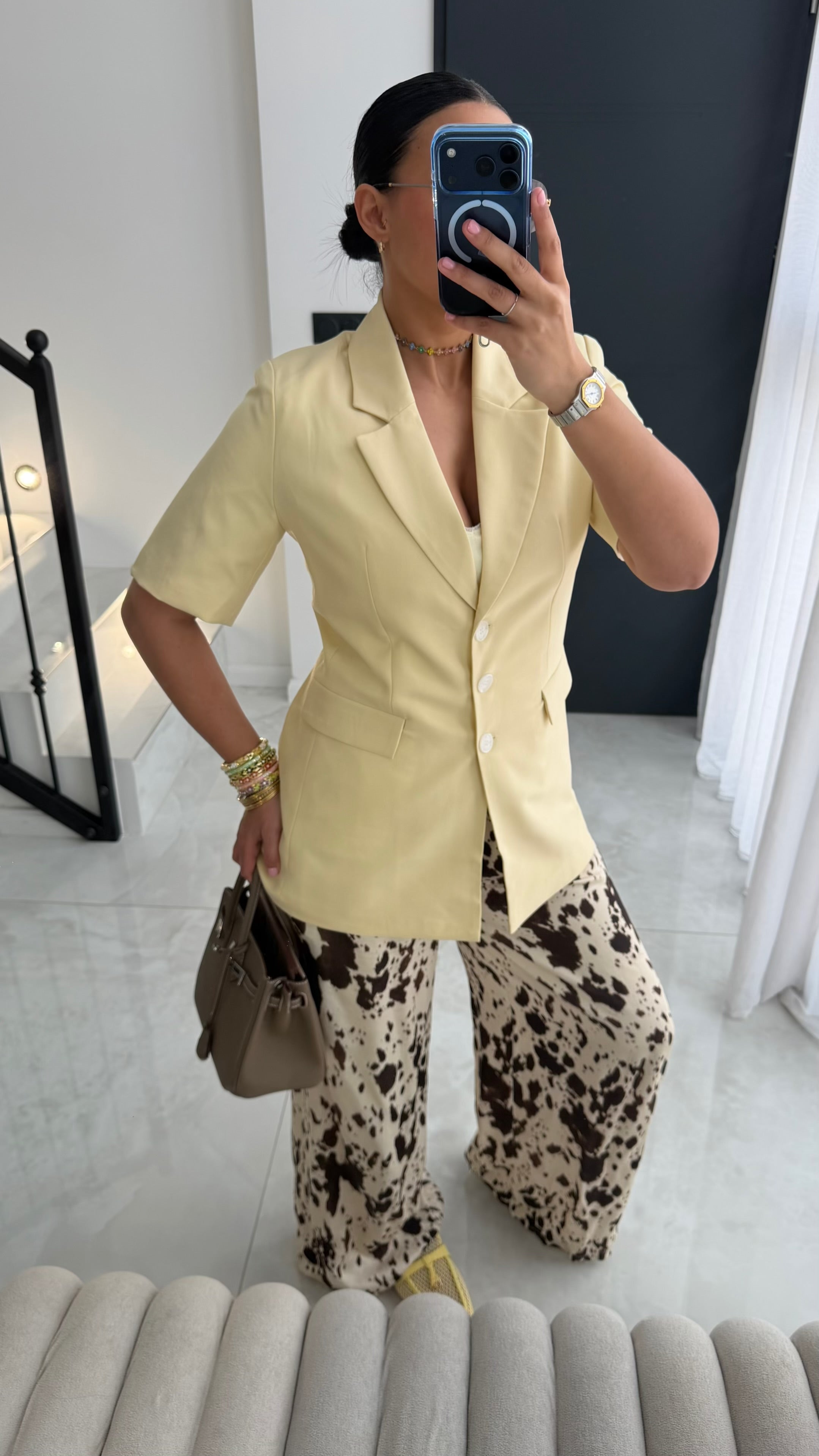 BLAZER CEINTRÉ JAUNE