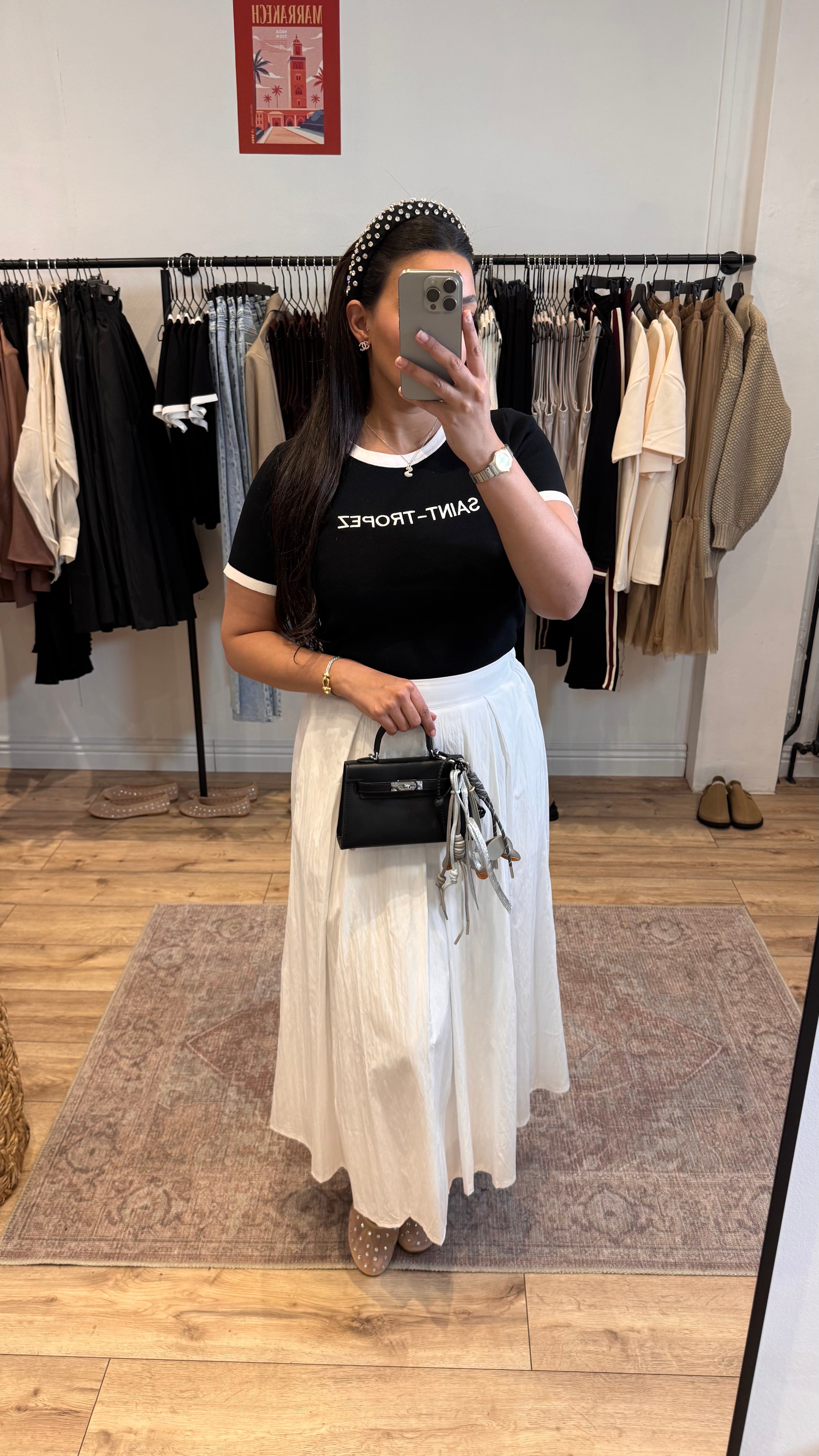 JUPE A POCHE BLANCHE