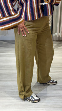PANTALON TAILLE HAUTE [ OLIVE ]