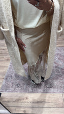 JUPE EN SATIN BEIGE