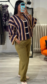 PANTALON TAILLE HAUTE [ OLIVE ]