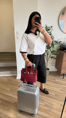 POLO OVERSIZE MARINE/BLANC
