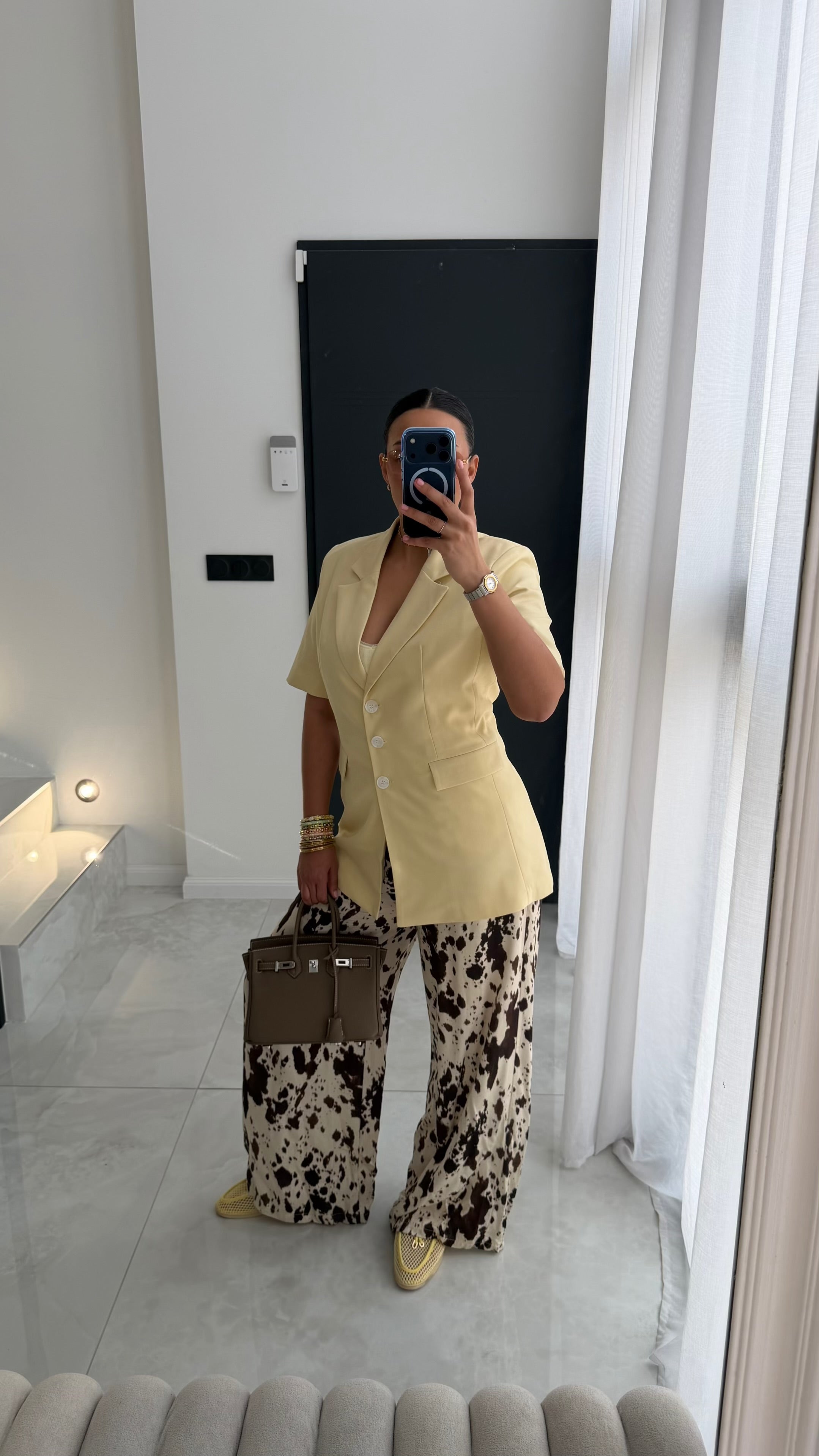 BLAZER CEINTRÉ JAUNE