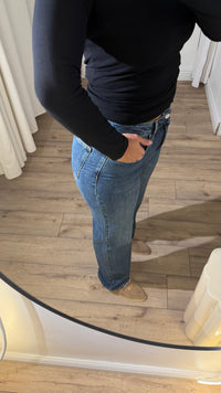 JEANS MOM BLEU FONCÉ