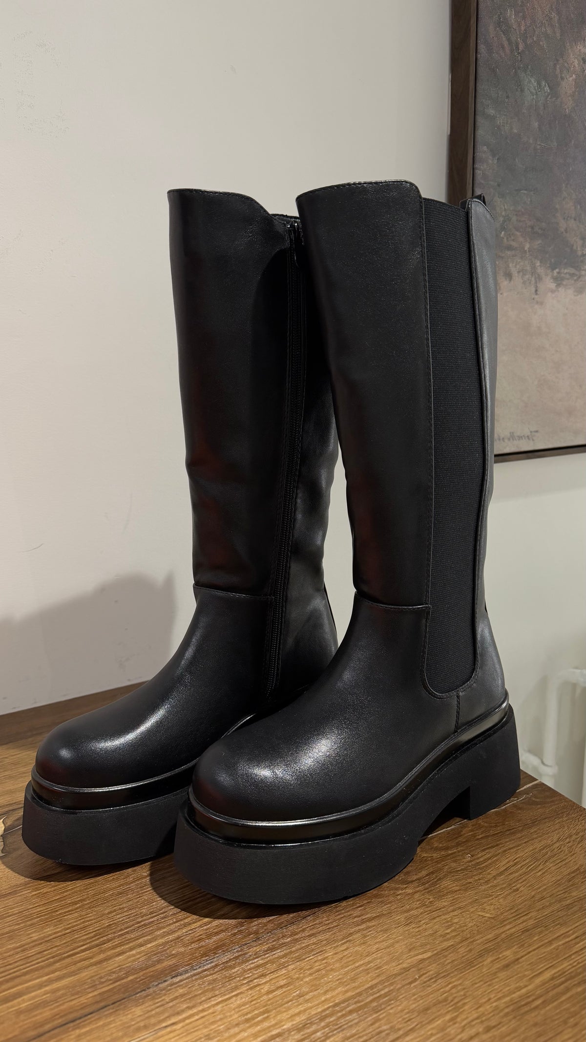 Bottes hautes plateforme noires
