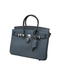 Sac Richy Mini en cuir pleine fleur Smoky Vanilla (gris) – AÏFOS