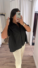 CHEMISE PLISSÉE NOIR