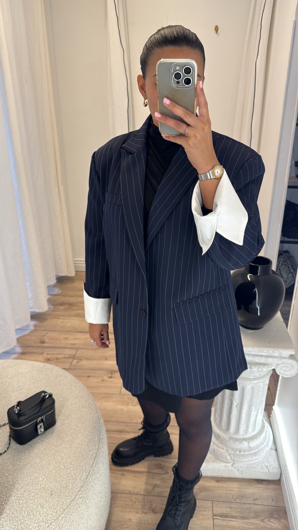 BLAZER RAYÉ BLUE