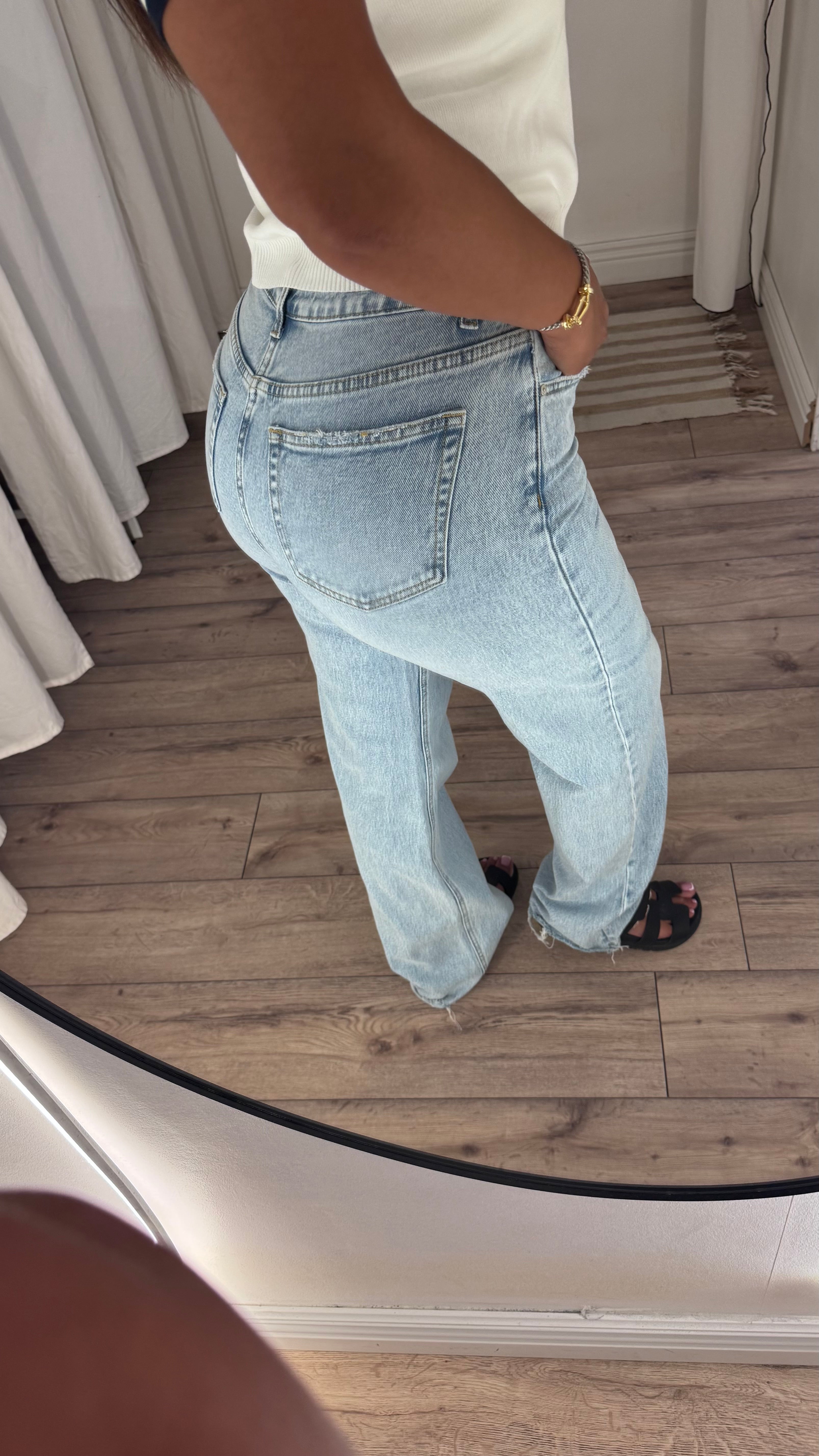 JEANS MOM BLEU