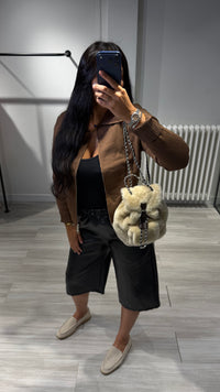 Veste Maille Zippée Marron