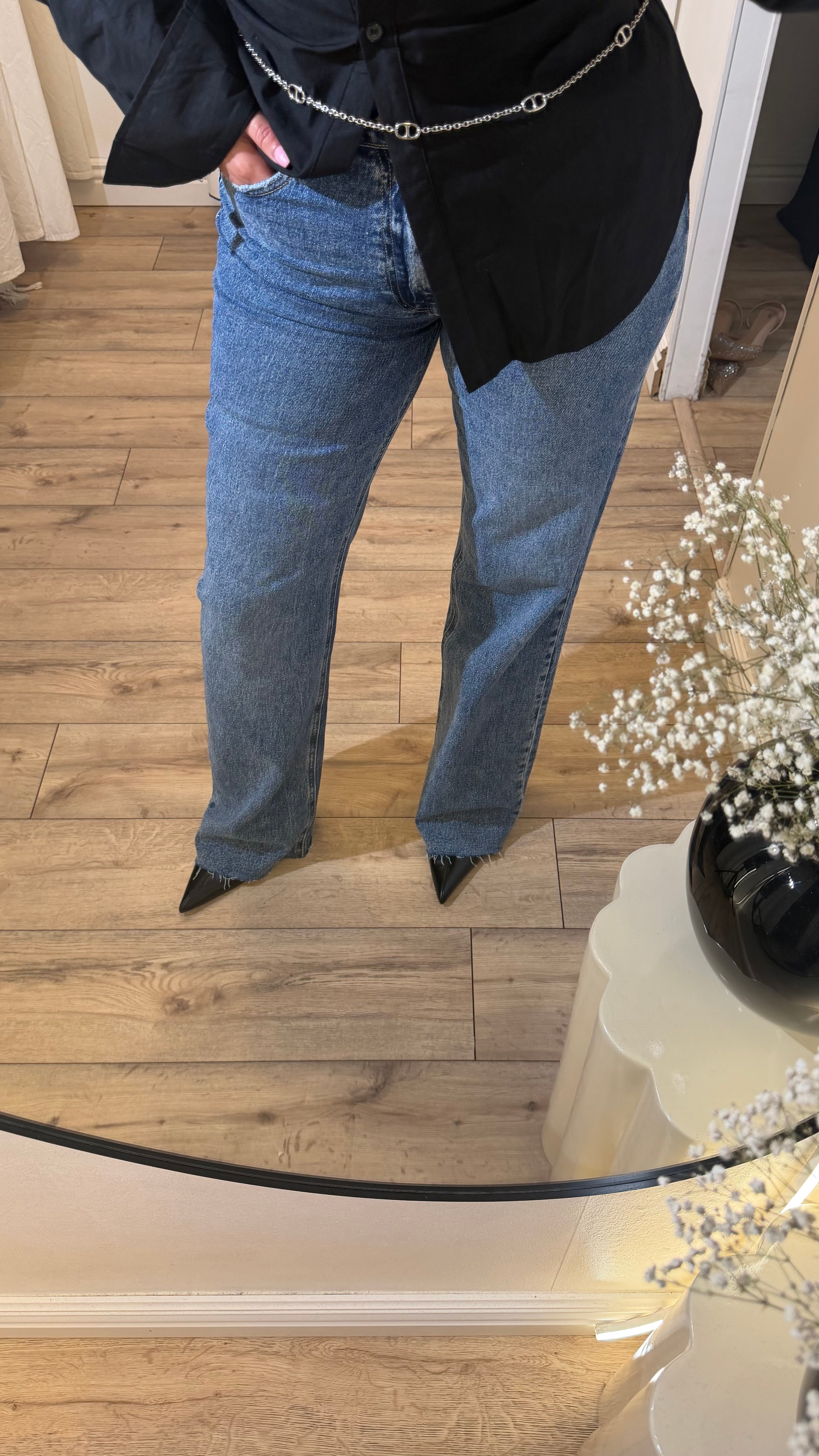 JEANS MOM A PAILLETTES