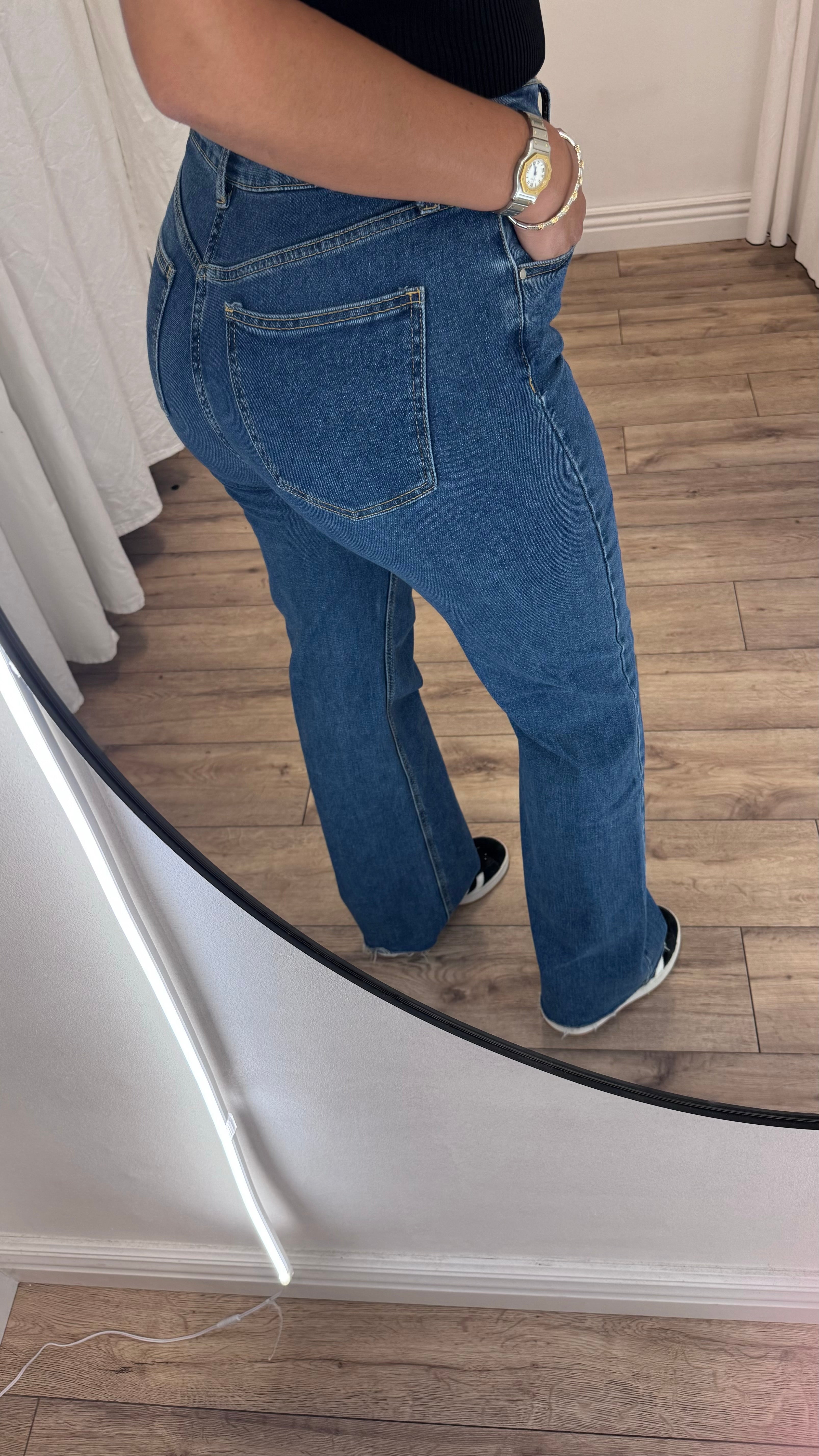 JEANS MOM BLEU