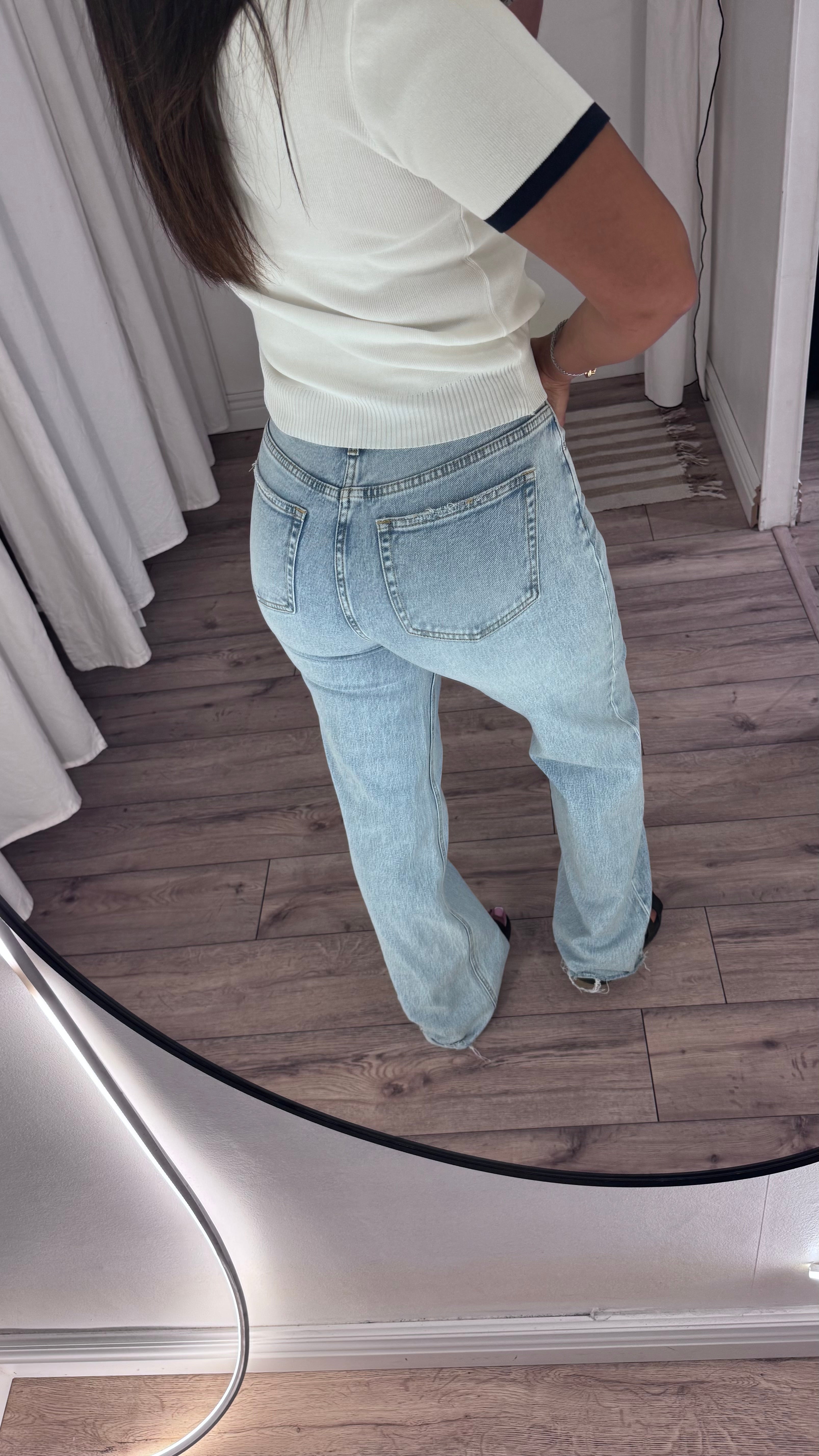 JEANS MOM BLEU