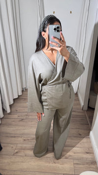 KIMONO CACHE CŒUR TAUPE