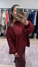 PULL EN LAINE BORDEAUX