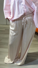 PANTALON EN SATIN ROSE