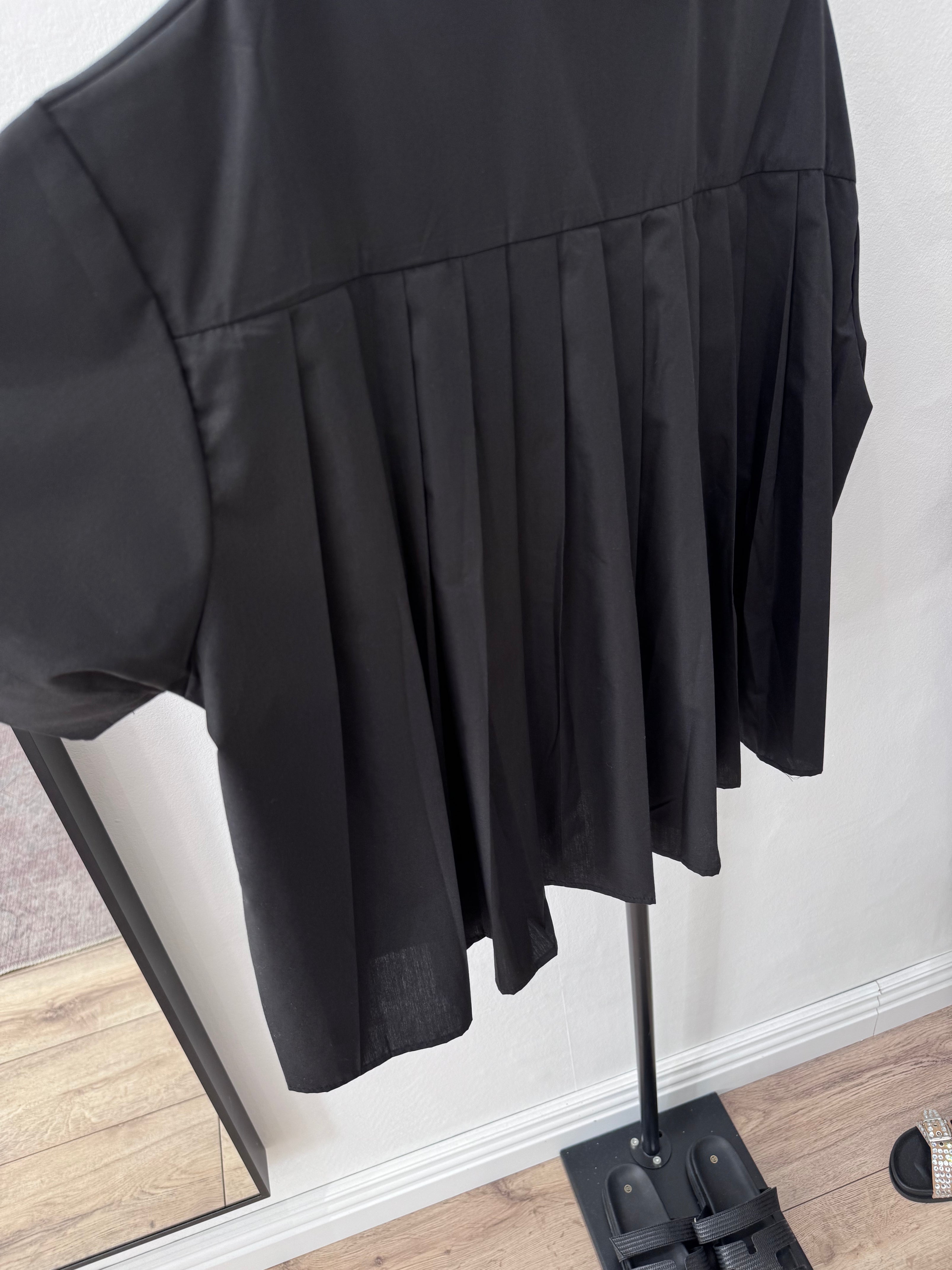 CHEMISE PLISSÉE NOIR